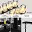 Cristal avec cadre noir et cristaux K9 pour la décoration commerciale. Design Mid-Century moderne, réglable en hauteur, 30W3, 120V, 2700K