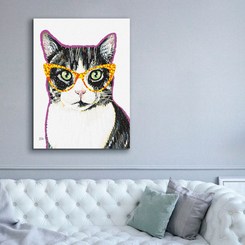 Art mural sur toile Trinx «Bespectacled Pet 3» par Melissa Averinos, H 54 po x l 40 po x P 1,5 po