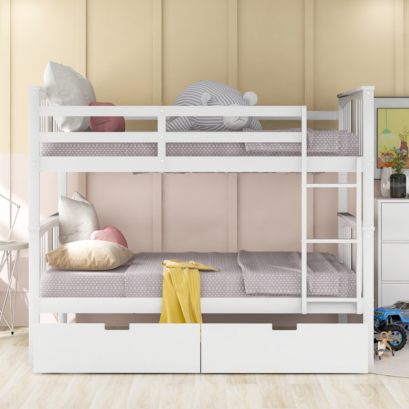 Full Over Bunk Bed, Drawers, Pine Frame, Slat Kit, Bedroom Styles