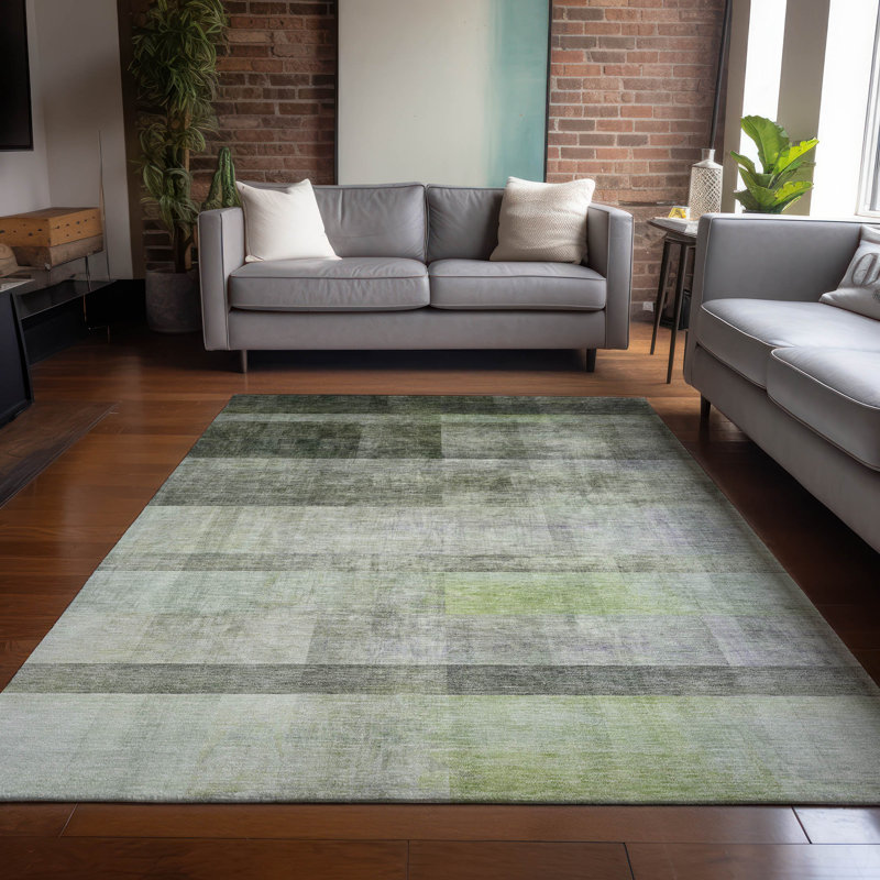 Milani Washable Striped Indoor / Outdoor Rug, Rectangle 9' x 12'