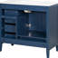 Meuble-lavabo bleu de 36 po avec lavabo en céramique lisse, structure en bois de pin massif, armoire de rangement, quatre tiroirs, pour l'entretien, un paquet de 36 po avec cadre et pieds en tache, système de tiroir, facile-33515400