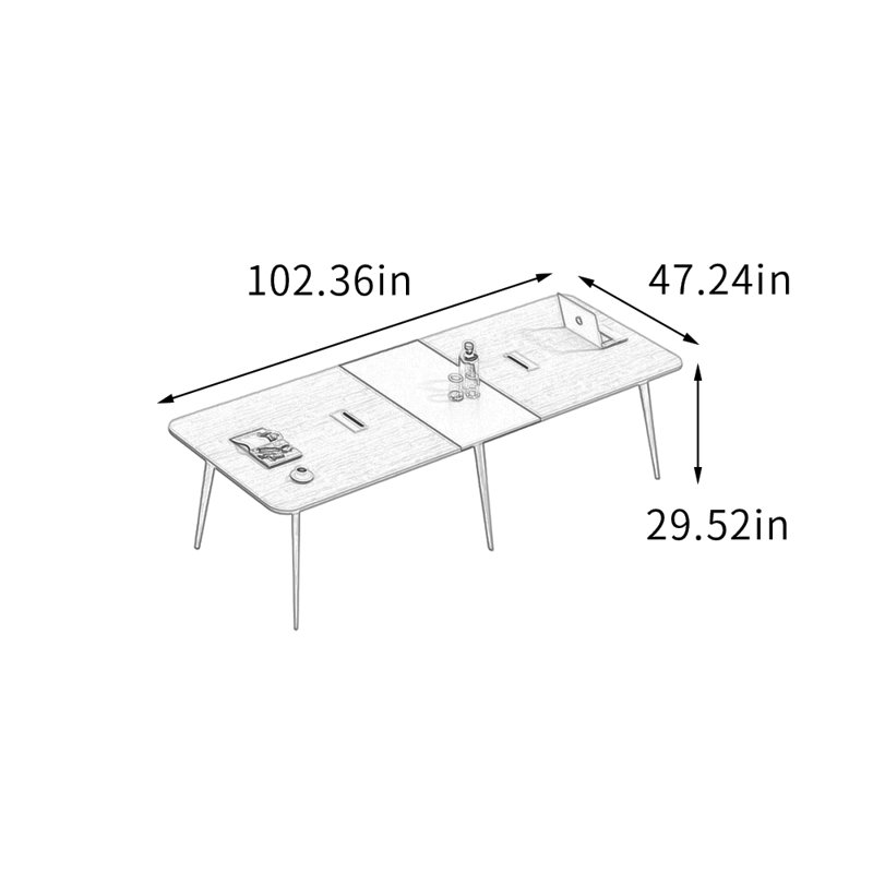 Table de conférence Modern Office, H 29,52 po x L 102,36 po x l 47,24 po