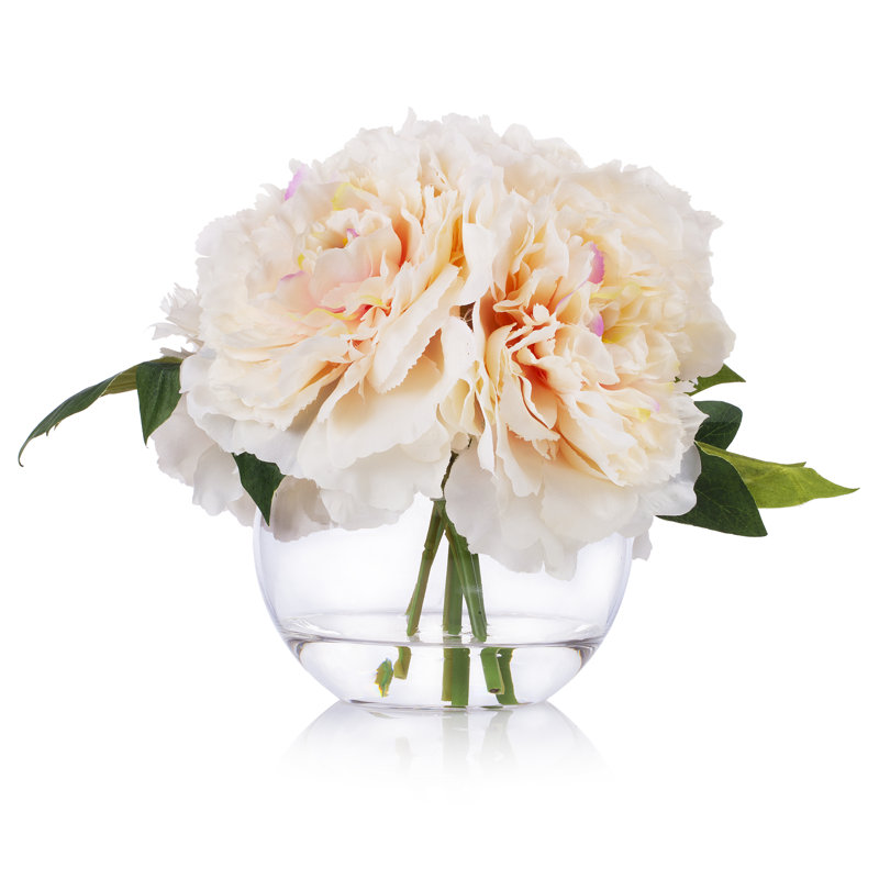 Silk Peony Arrangement in Vase