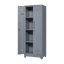 Armoire de rangement à balais avec portes et tablettes verrouillables, armoire de rangement en métal de 65 po de hauteur avec tringle à crochet et crochets en S, armoire de rangement pour outils de nettoyage gris-1281463380