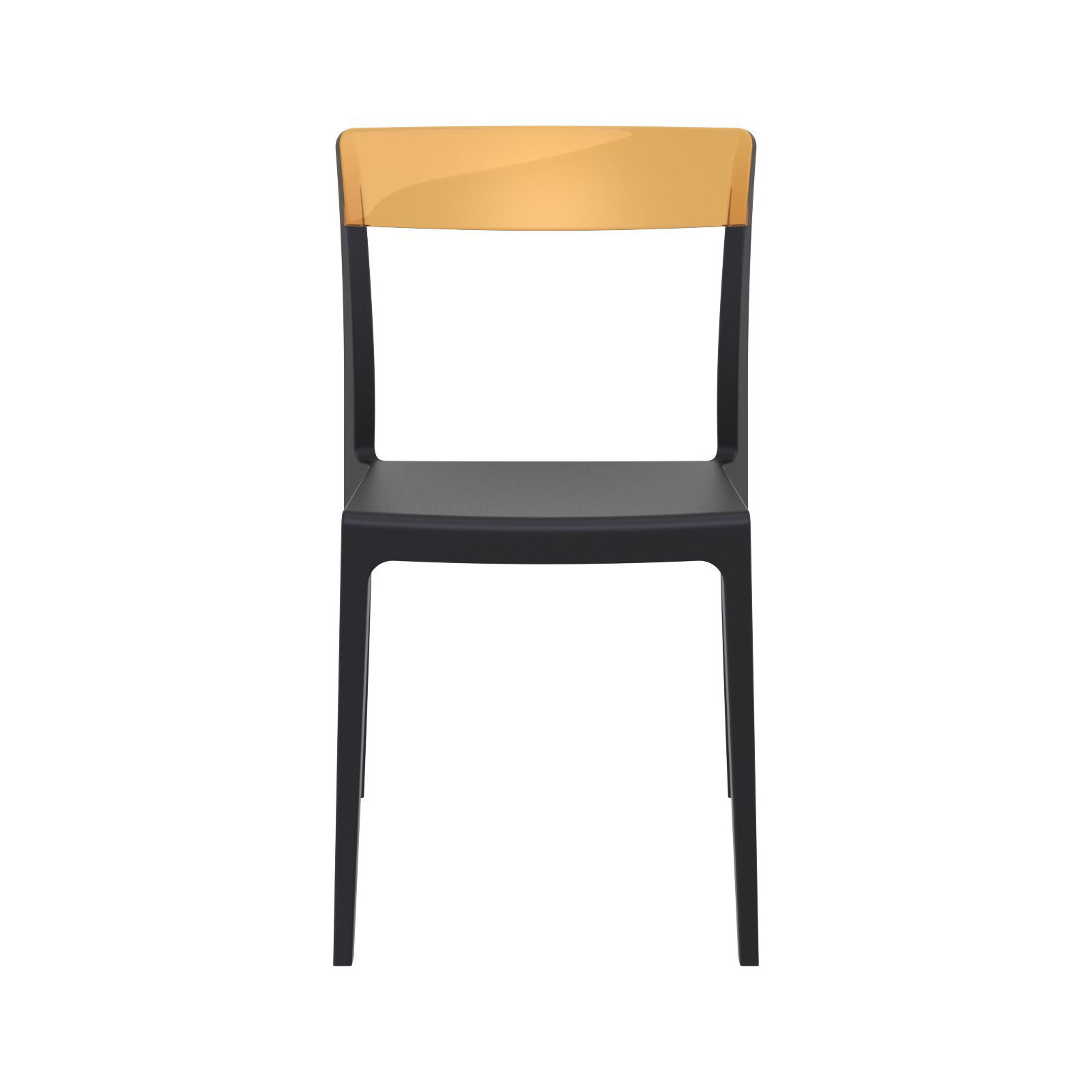 Kliebert Stacking Patio Dining Side Chair, Black/Transparent Amber