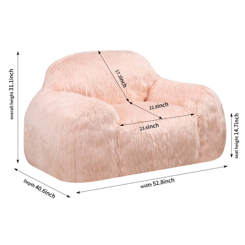 Fauteuil à billes Fauteuil à billes Fauteuil à billes Fauteuil à billes Lazy, Fausse fourrure rose