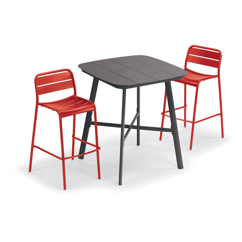 Eiland Square 2 - Person 36" Long Bar Height Dining Set, Venetian