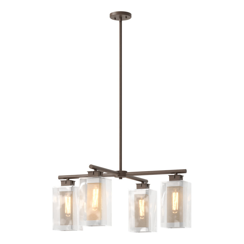 Polaris 4 - Light Outdoor Chandelier, Coastal Silver, Coastal Bronze