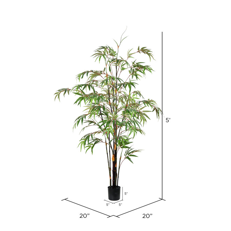 Faux Tree in Pot, 60" H x 20" W x 20" D