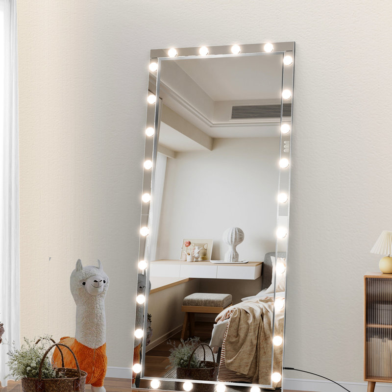 Miroir à DEL complet 72 po x 36 po - aluminium argenté, 3 modes de couleur, rouille, pour divers espaces, miroir de grande longueur, 72 po x 36 po, Scénario