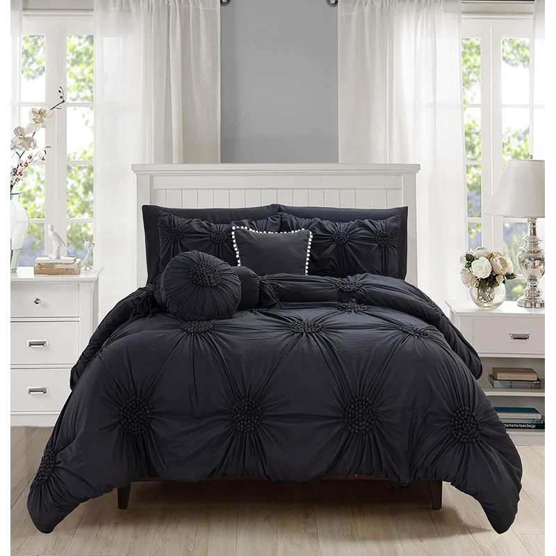 All-Season Microfiber 10-Piece Comforter Bedding Set with Sheets & Decorative Pillows, Queen Comforter + 9 Additional Pieces