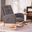Chaise berçante d'appoint à haut dossier avec repose-pieds pour chambre à coucher ou espace de vie-847310897