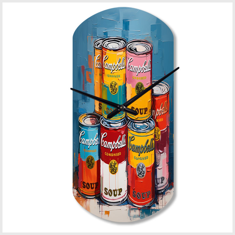 Pop Art Campbells Soup I - horloge murale asymétrique Pop Art, Petit