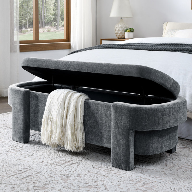 Banc rembourré avec grand espace de rangement