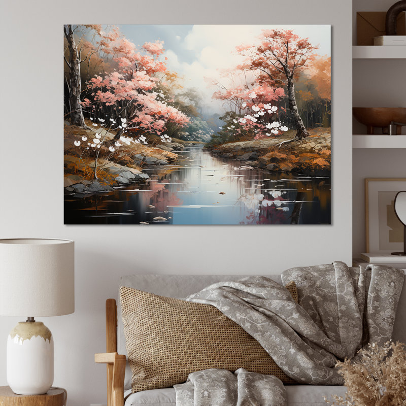 «Japanese River Forest», impression sur toile, Toile tendue, H 12 po x l 20 po x P 1 po