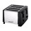 Grille-pain Brentwood® 4 tranches de 1 300 watts avec fentes extra-larges, deux boutons de brunissage à 6 positions, guides de centrage automatique et ramasse-miettes