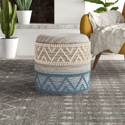 Fierros 18" Wide Round Pouf Ottoman by Mistana