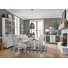 Extendable Trestle Dining Table With 8 Upholstered Side Chairs