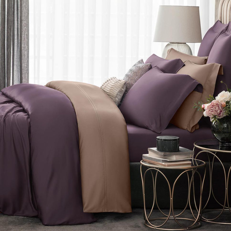 Perla Flat Sheet, Purple, King Flat Sheet