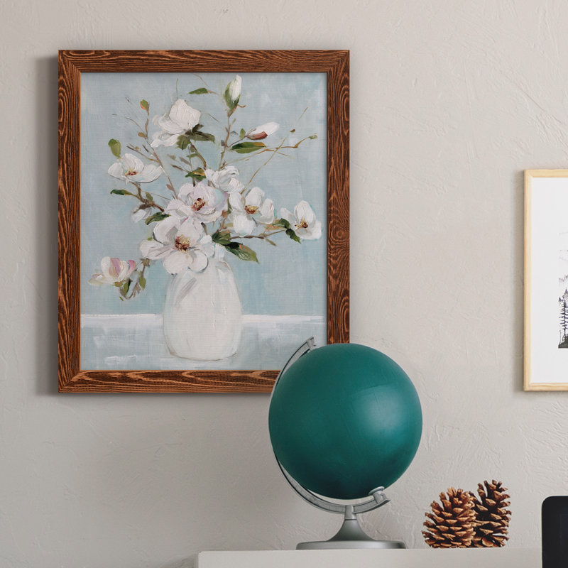 Magnolia Charm - peinture sur toile encadrée, H 20 po x l 17 po x P 1,5 po, Cadre en érable