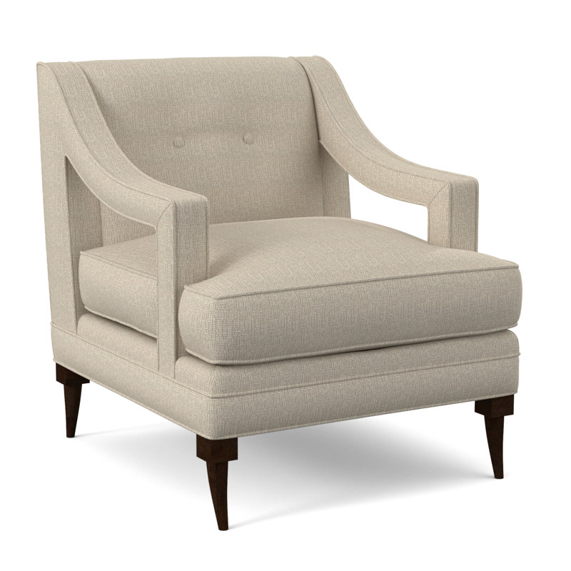 Perry Armchair, American Walnut, Stepping Stones Ivory