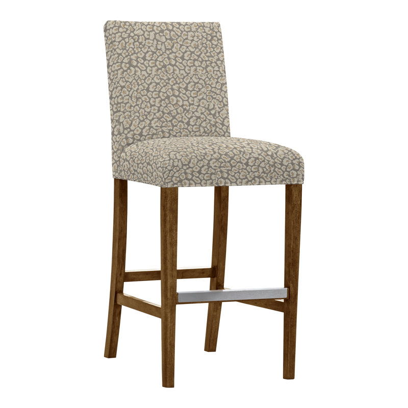 Gin Fizz Upholstered Stool with Solid Wood Frame, No, Tommy Snow, Havana