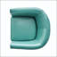 Fauteuil club pivotant avec revêtement lisse et forme de tonneau ajusté-131541630