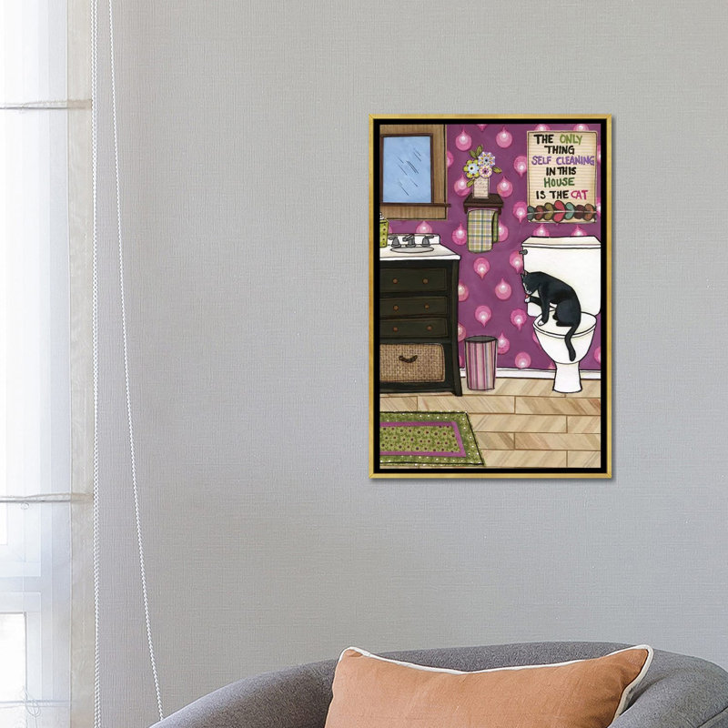 " Self Cleaning " by Jamie Morath, 26" H x 18" W x 1.5" D, No Mat, Gold Framed Canvas
