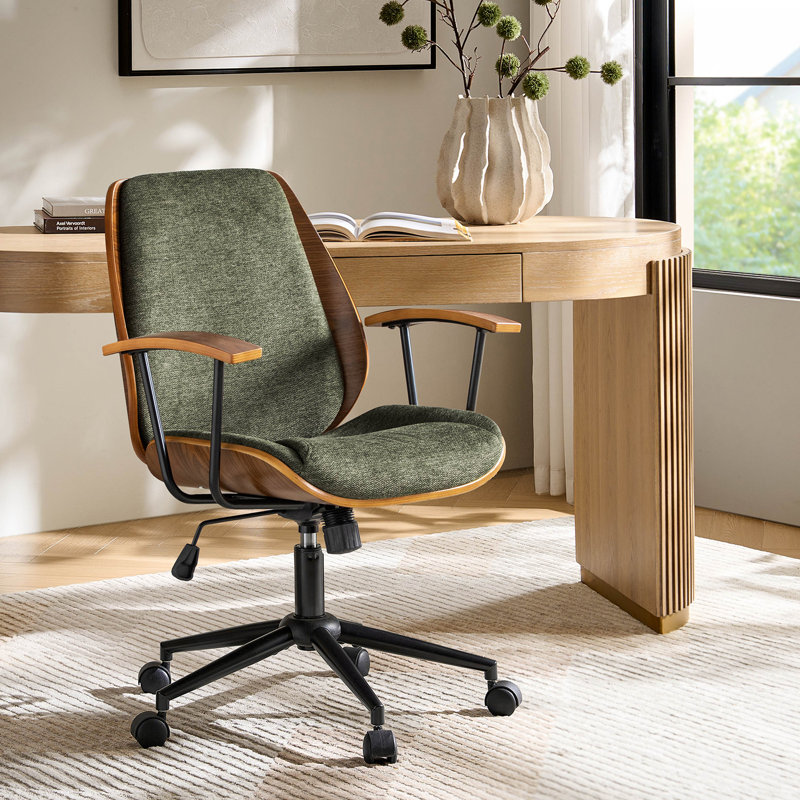 Oswina 37.75" H Polyester Office Chair , Green