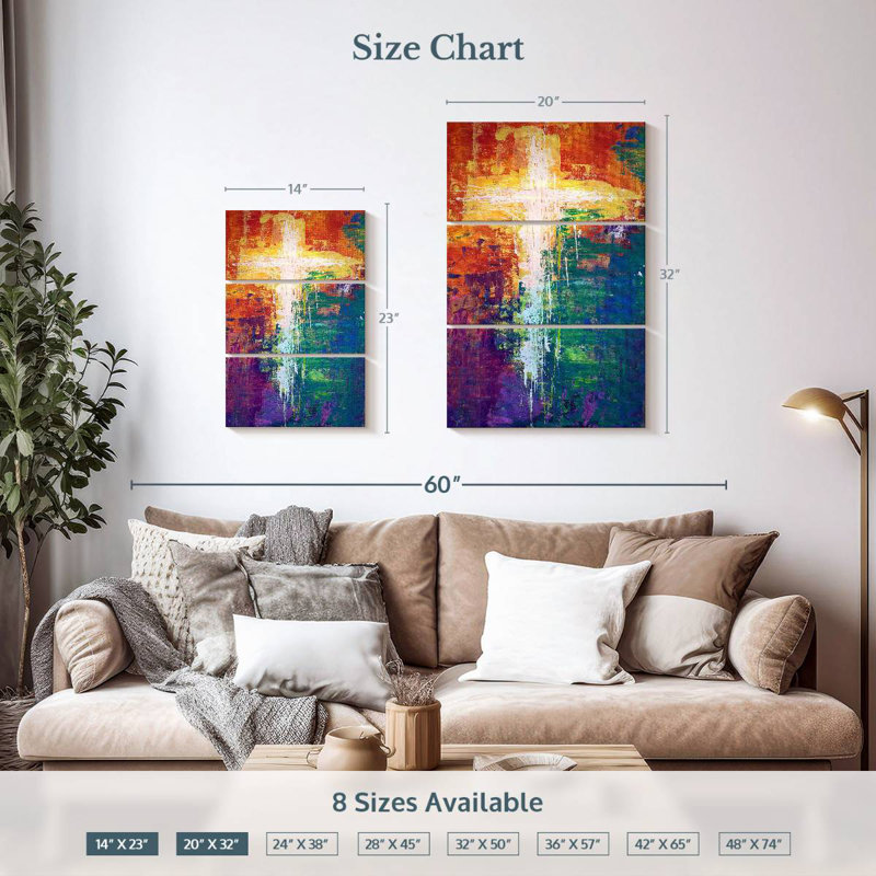Adella Abstract Cross, 32" H x 20" W