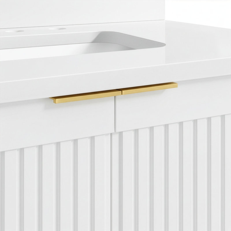 Through Lines 60" Double Bathroom Vanity, White