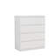 Commode 4 tiroirs, commode de rangement moderne, commode blanche 31,5 po pour garde-robe avec poignée, organisateur de commode pour chambre à coucher, salon, blanc-129865254