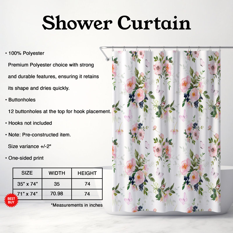 Motif de rideau de douche Love, H 74 po x l 71 po