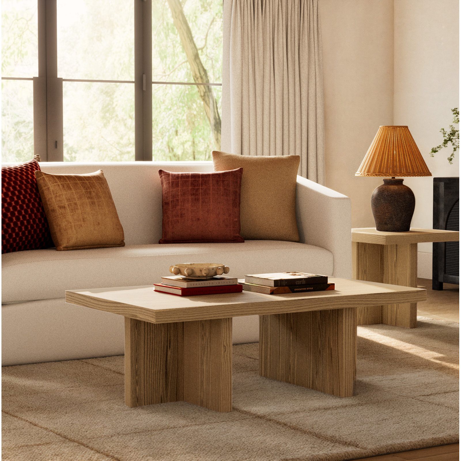Crosby 50" Coffee Table, Oak