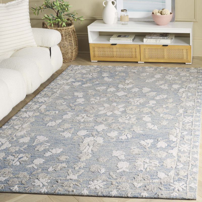 Marquee 504 Hand Tufted Wool/Cotton Oriental Rug in Blue/Gray/Ivory, Rectangle 4' x 6'