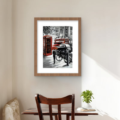 European street Cities Bike Framed Matted Print | Home Decor