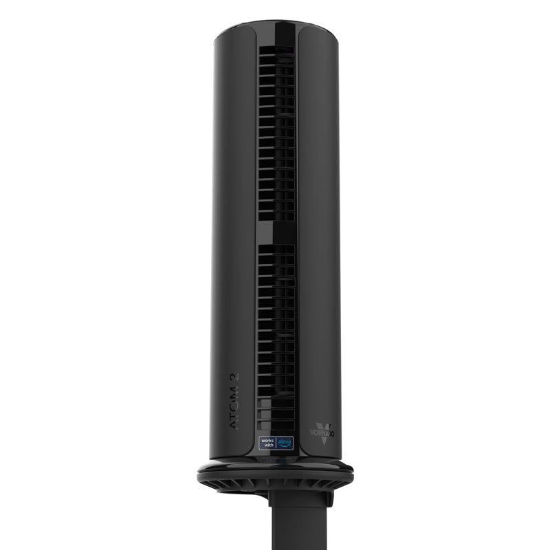Black Oscillating Tower Fan with Adjustable Height and Alexa Control