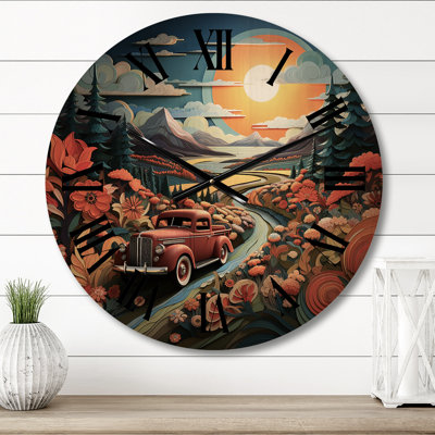 Horloge murale en bois massif Markesa