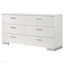 Commode 6 tiroirs blanche ultrabrillante