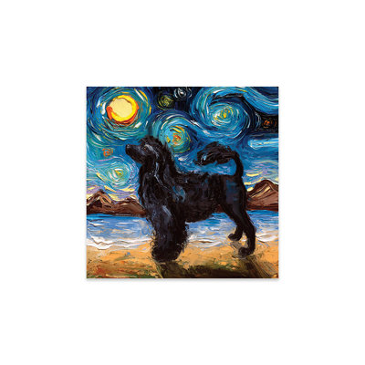 " Portuguese Water Dog Night " Acrylic Painting
