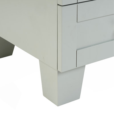 30" Blue Grey Bathroom Vanity with Ceramic Sink - Soft-Close Drawers Solid Wood Frame, Multi-Organizer Storage