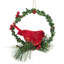 Ornement de Noël 5,5 po Cardinal vert et rouge dans une couronne de houx