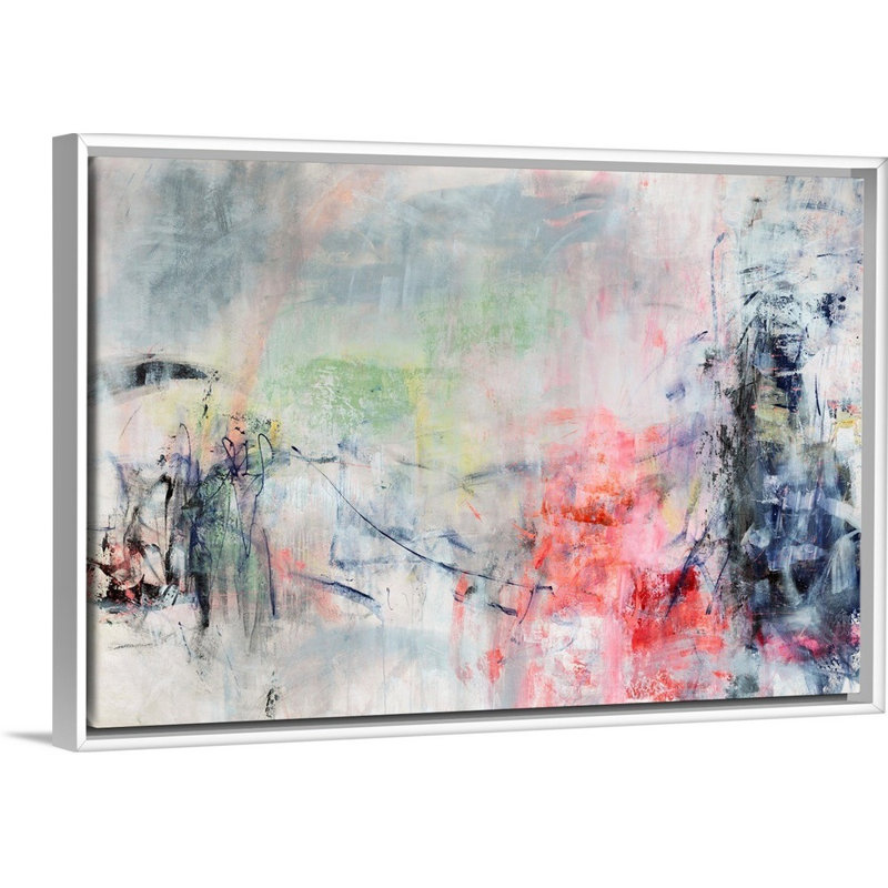 « Push the Line » par Jodi Maas, reproduction d’art sur toile, H 18 po x l 26 po x 1,75 po, Cadre flottant blanc