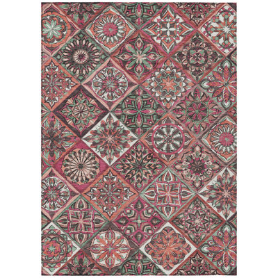Machine Washable Indoor/Outdoor Boruta ACN2256 Panels Rug