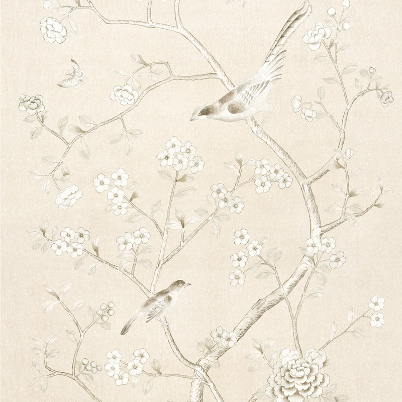 Tissu chinois Schumacher x Mary McDonald, Conque rosée