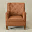 29.5'' W Top-Grain Genuine Leather Upholstered Armchair-494861743