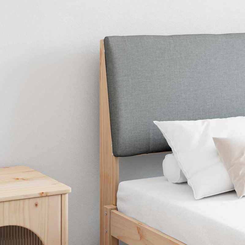 Solid Wood Headboard, Brown, King, Light Grey