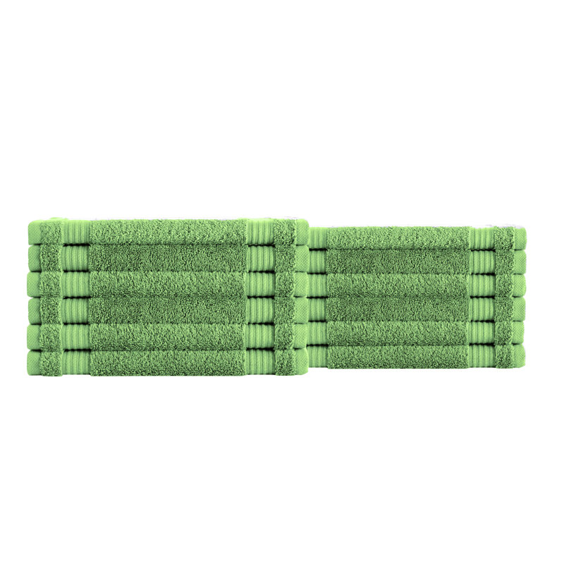 Ensemble de serviettes de toilette 12 pièces Shannan, Vert
