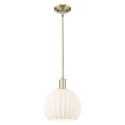 Mini-luminaire suspendu 1 tige 12 po Arcadia - White Venetian