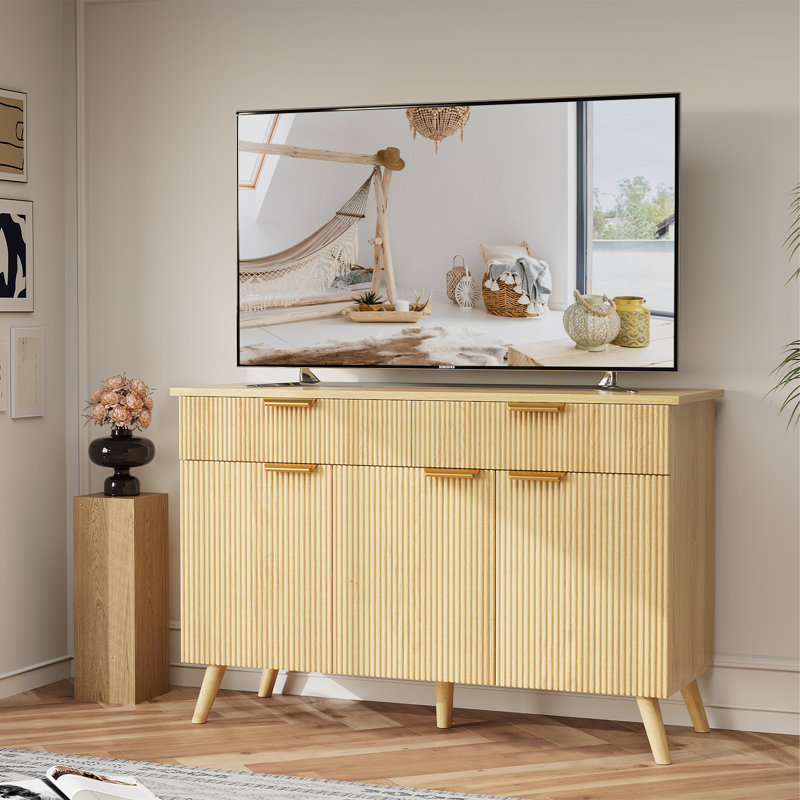 Armoire de rangement 3 portes 2 tiroirs avec tablettes réglables Buffets & Buffets, Brun